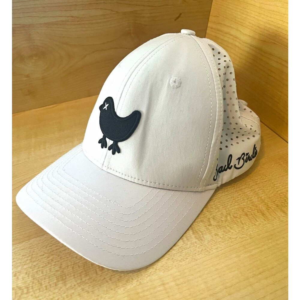 Bad Birdie Birdie Snapback Golf Hat White Adjustable Performance Cap Mesh OSFM